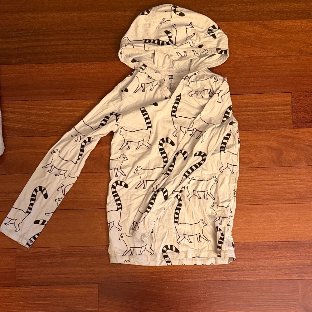 Tea Collection Cream and Black Long Sleeve Tee